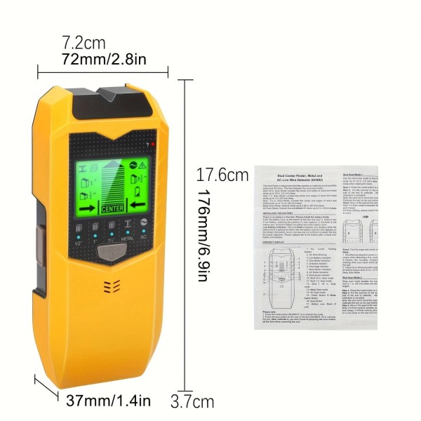 Unbranded Well-Crafted Reliable Maneuverable Professional Stud Finder for Drywall/Concre