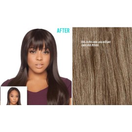 LUXHAIR  Sherri Shepherd Blended Clip in Bangs Extention Light Ash Brown