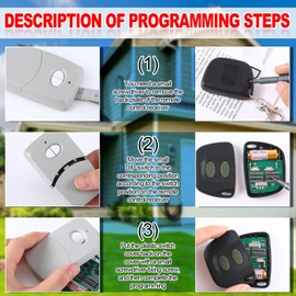 Kingdder 2 Pcs Two Button Garage Door Remote Compatible with Linear Multicode 10 Dip Switch 3089 3060 3070 3083 300mhz Gate Door Opener Garage Door Remote Replacement, 2 Styles