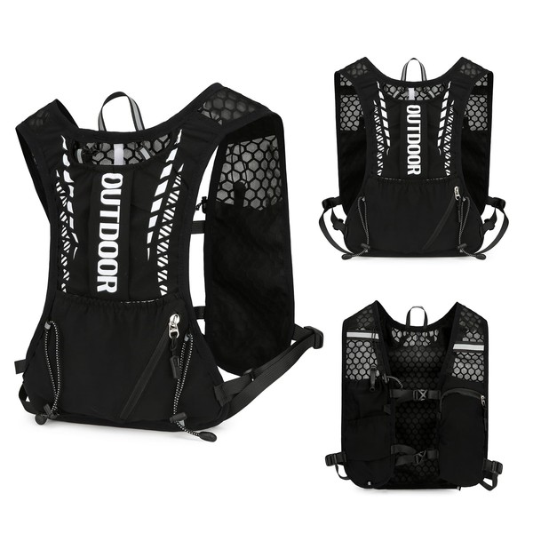 Sahunfri Running Hydration Vest with Reflective Design, Lightweight Running Backpack