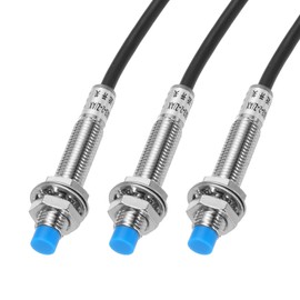 sourcing map M8 Approach Sensor Inductive Proximity Sensor Switch NC Normally Close NPN 2mm Detection Distance, DC 6-36V LJ8A3-2-Z/AX, 3.9ft, 3Pcs