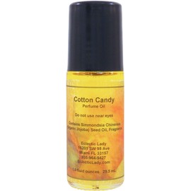 Cotton Candy Perfume Oil, 1.0 Oz Portable Roll-On Fragrance with Long-Lasting Scent, Delightful Essential Oils and Jojoba Oil For Daily Use