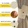 Realand 6Pcs Wide PU Leather Curtain Tiebacks, Elegant Buckle Curtain