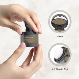 2 Stück Ansatzpuder,Boldify Hairline Powder,Haaransatz Puder,Haarpuder,Frauen Wurzelreparatur-Haarpulver,Haaransatz-Concealer-Puder,Füllen Von Dünnem Haar (Hellbraun + Schwarz)