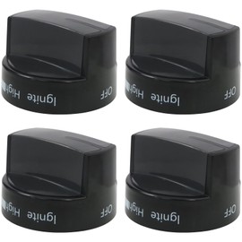 YTXXDEUS 4-Pack W10339442 WPW10339442 Stove Knobs Replacements, for Whirlpool Gas Range/Oven/Stove Knobs (Black)