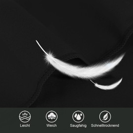 Fosdaling Microfibre Towel Set of 3 - Large 180 x 90 cm and 2 Small 80 x 40 cm, Quick-Drying Microfibre Sports Towel for Travel Towel, Bath Towel, Fitness & Sports Towels and Beach Towel (Black)