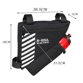 Qchomee Bike Frame Bag with Water Bottle Holder, Waterproof Triangle Bicycle Top Tube Pouch, Cycling Frame Bag Strap-On Bike Front Bags Professional Bicycle Accessories Seat Bag