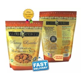 Island Princess LOT OF TWO Island Princess Honey Roasted Hawaiian Macadamia Nuts 1.25 lbs.