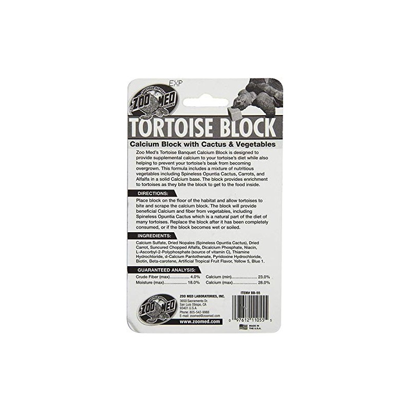 Zoo Med Tortoise Cacium Banquet Block with Cactus & Vegetables