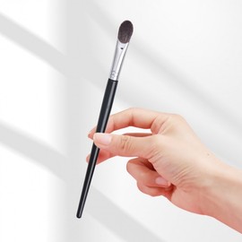 Eye Brightening Beauty Tool Brush with Animal Fur - Black Large Size 5ea