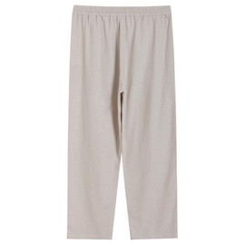 Latuza Men's Linen Rayon Pajama Pants Loose Fit Linen Lounge Pants S Dark Khaki 1 Pack