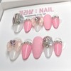 Sweet Pink Sugar Handmade Nail Tips - Short Almond /