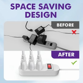 POWERCORDS Heavy-Duty Extension Cord, 3-Prong Outlet Saver, NEMA 5-15P to NEMA 5-15R, Long Power Extension Cord 1625W 13A 16 AWG, UL Listed, White, 20 ft