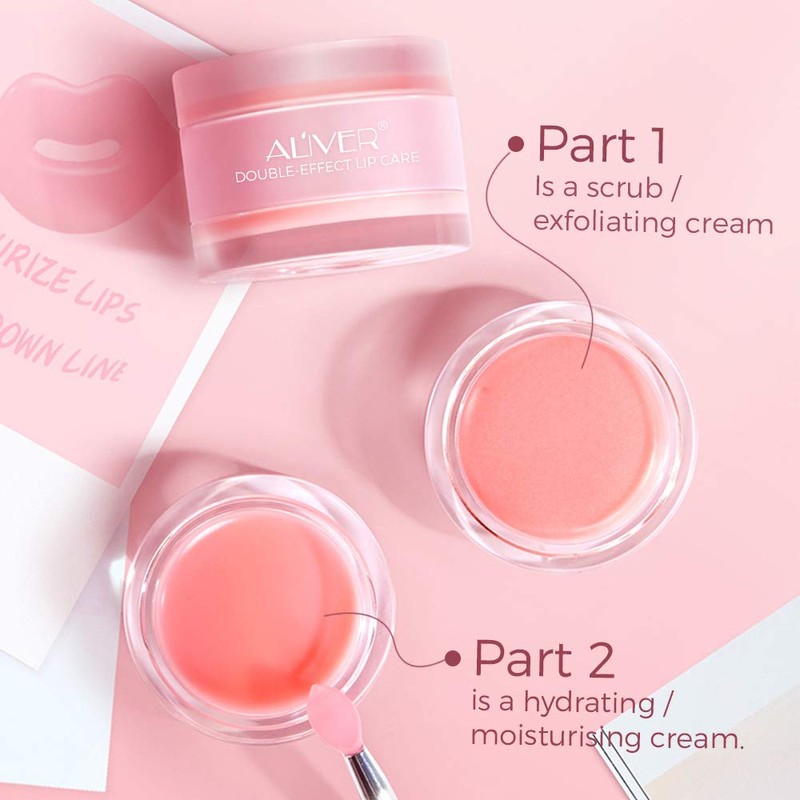 Lip Scrubs, Lip Mask, Lip Sleeping Mask with Double Effect,