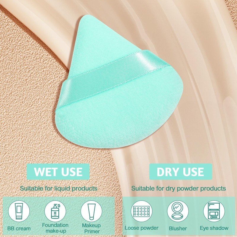 Pimoys 6 Pieces Powder Puff Face Soft Triangle for Loose