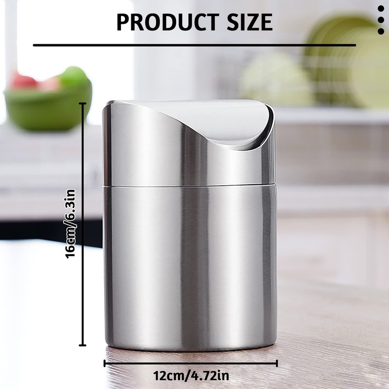 MEIYAXINWIN Desktop Rubbish Bin, Table Bin, Small, Diameter 12 x