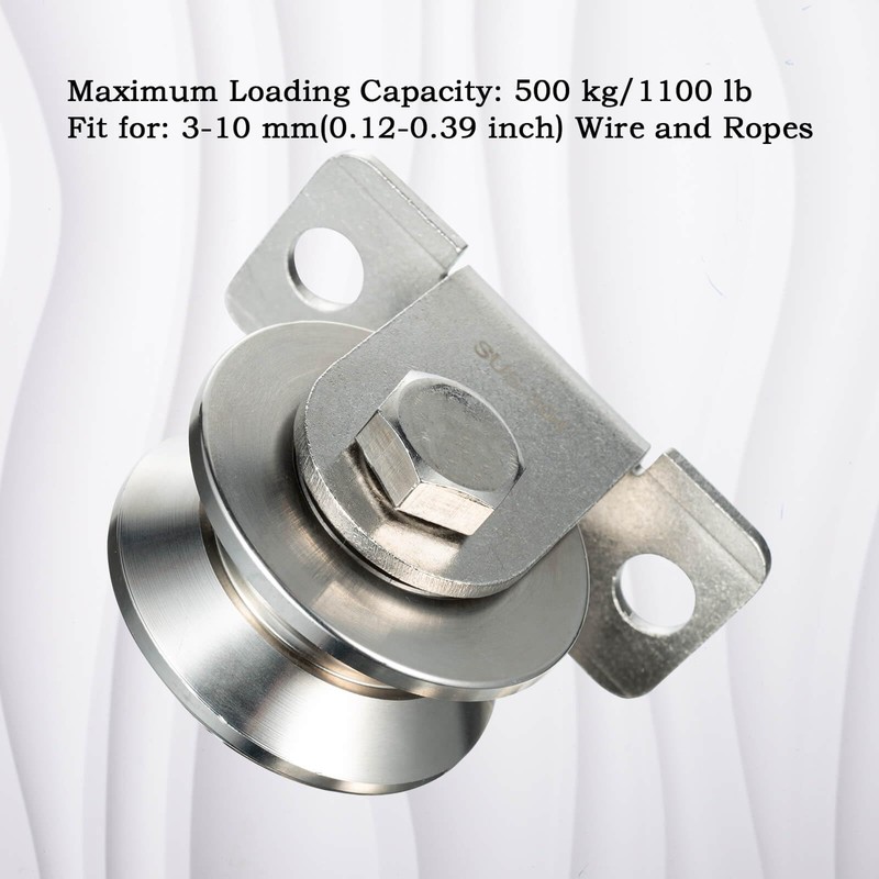 SHINICO Cable Pulley 48MM Wheel Wall Mount, Bearings Inside, Stainless