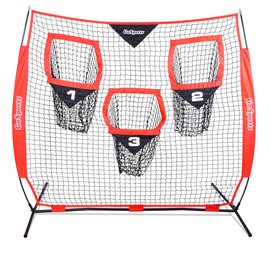 GoSports 6 x 6 ft Football Throwing Net - Red