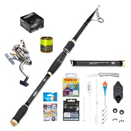 Tackle Master Allround Fishing Set Fishing Combo Telescopic Rod 3 m Fishing Reel with Line Accessory Set in Sorting Box