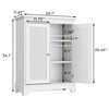 Smuxee Floor Bathroom Storage with Rattan Doors, White Bathroom Cabinet