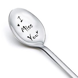 I Miss You Gift Spoon for Him Her Long Distance Relationship Gifts for Men Boyfriend Husband Birthday Gift from Wife Girlfriend Best Friend Friendship Gifts for Women Niece Daughter Sister Gifts