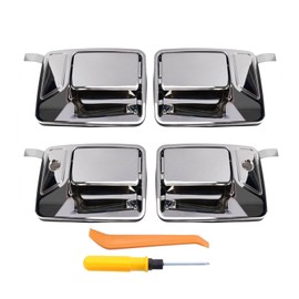 MOTOKU 4Pcs Chrome Exterior Door Handle Kit for Ford F250 F350 F450 550 Super Duty 1999-2016 Excursion 2000-2006 Font Rear Left Driver and Right Passenger Side Outer Outside
