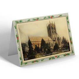 CHRISTMAS CARD - Vintage Yorkshire - St. Mary's Church from S.E., Cottingham (b)