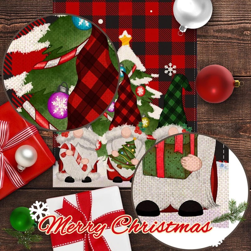 SHOUS Camino de Mesa con Diseño de Gnomo Navideño, 183*33