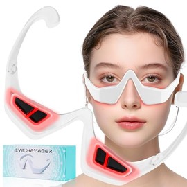 Under Eye Red Light Therapy Glasses, Red Light Therapy Device Microcurrent Eye Massager, Botanique Paris Eyes Bag Remover for Reduce Dark Circles and Wrinkles (White)