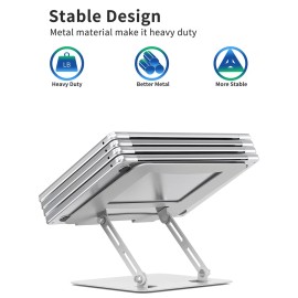 SOUNDANCE Laptop Stand for Desk with Stable Heavy Base, Adjustable Height Mul...