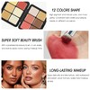 LSxia 12 Colors Cream [Blush+Contour+Concealer+Highlighter] Makeup Palette for Cheeks -