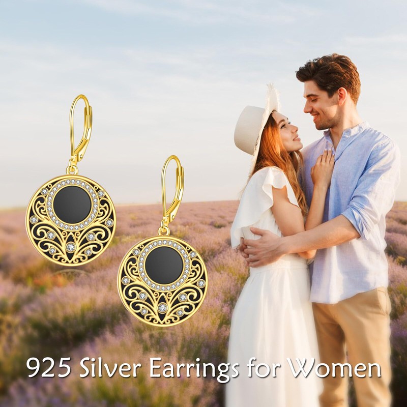 Moonstone Earrings Sterling Silver Filigree Irish Celtic Teardrop Moonstone Drop