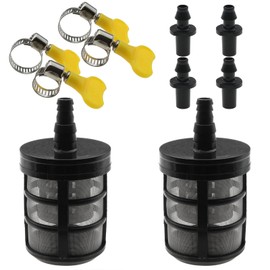 safycaby 2 PCS Household Hose Filters Stainless Steel Encryption Hose Strainer with 4 Pipe Clamps 4 1/4 Inch Tube Connectors for Sprayers Car Washers Pumps