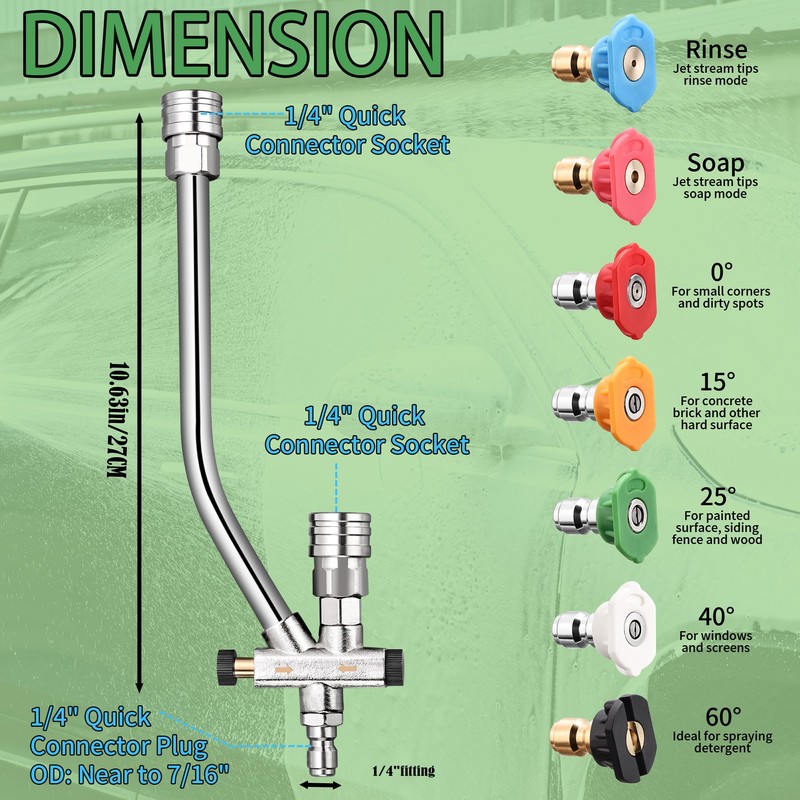 Foam Cannon for Pressure Washer with Dual Connector, Balabulala Car