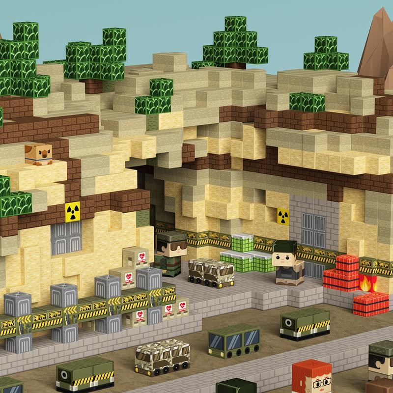 GobiDex 500PCS STEM Game-Based Recon Base Magnetic Blocks Adventure Themed