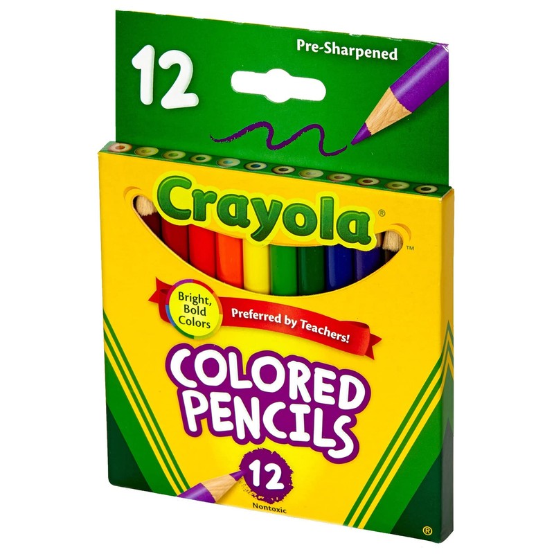 Crayola 68-4112 Colored Pencils, Short, 12-Pack