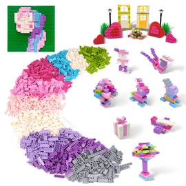 ekuzi Creative Building Blocks Set Compatible with Major Brands Classic, Includes Dual-Sided and Single-Sided Baseplates, Variety of Accessories to Spark Imagination