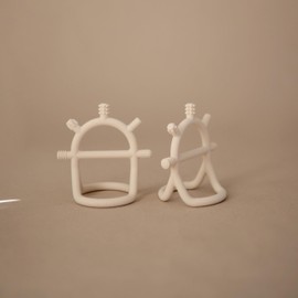 mushie Silicone Baby No-Drop Sensory Teether Toy