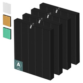 115115 HEPA Smoke Remover Replacement Filter A for Winix Plasmawave Air Purifier C535 5300 5300-2 6300 6300-2 P300 AM90 C909 9800,H13 True HEPA Size 21 Filters,4 Pack,Black