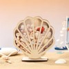 CroBlissful Seashell Shaped Wooden Shadow Box with Acrylic Window, Shadow