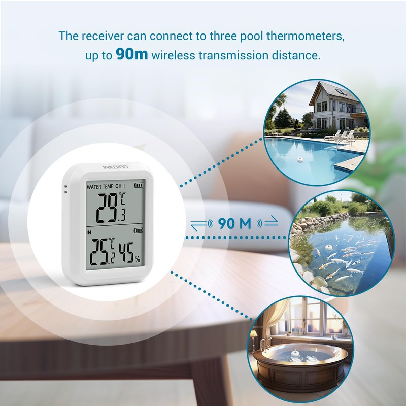 Inkbird IBS-P01R Wireless Pool Thermometer Combination Set with 2 Floating