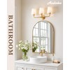 Audickic Brushed Gold Bathroom Light Fixtures with White Fabric Shades