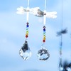 LONGSHENG 2Pcs Dragonfly Rainbow Crystal Suncatchers; Maple leaf Chandelier Crystal