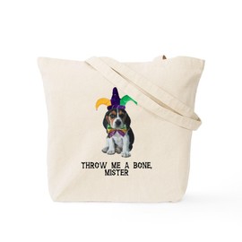 CafePress Beagle Mardi Gras Tote Bag Reusable Natural Beige Canvas Shopping Bag