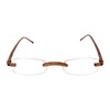 Calabria 714 Flexie Oval Rimless Reading Glasses +4.50 Root Beer