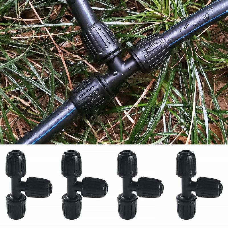 VooGenzek 10 PCS 16mm Drip Irrigation Fittings, Barbed Tee Connector,