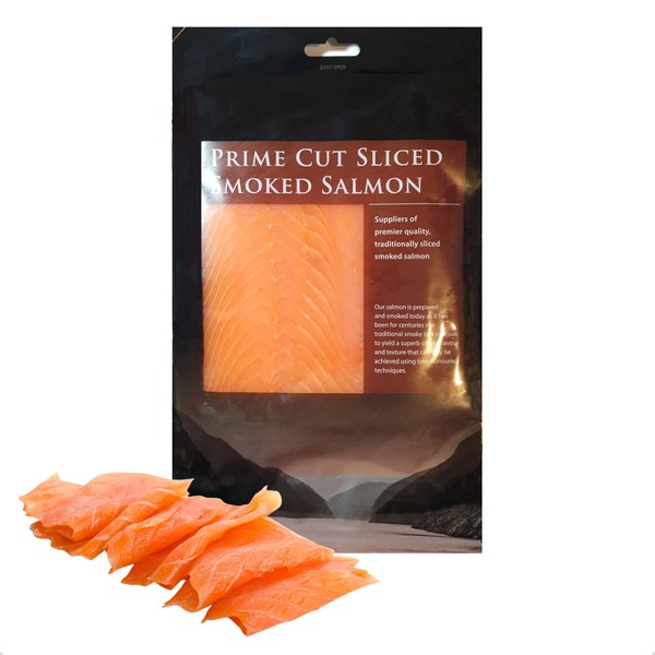 Fresh Smoked Salmon, Artisan Cured and Oak Smoked Ready To Eat Sliced Smoked Salmon, Flavoursome Melt-In-The-Mouth Texture, Suitable For Home Freezing, Pack Weight 900g