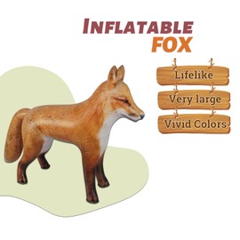 HOHQB - Juguetes inflables de animales realistas de 39 pulgadas, zorro rojo ártico, perfectos para divertirse en interiores, exteriores, piscinas y fiestas de cumpleaños