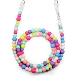USB C  66W USB C to USB C   3.3FT Cute Beaded for  Charger Cord Type C Charger Fast  USB C Charger Cord for  16 Pro 15 Plus Max  S24 S23 Colorful - Color: Multicolored