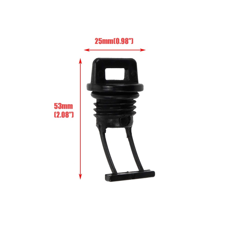Quluxe 4 Pcs Black Plastic Hull Drain Plug Kit, Kayak